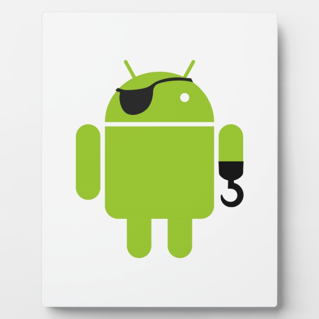 Placa Expositora Android Robot Pirate Style (Frente)