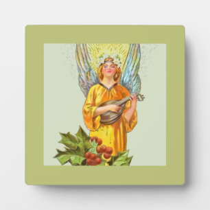 Placa Expositora Ángel con acebo y mandolina
