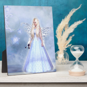 Placa Expositora Ángel femenino en azul