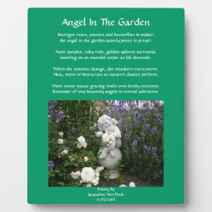 Placa Expositora Angel In The Garden Poem Plaque