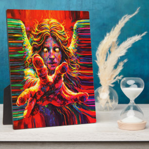 Placa Expositora Ángel Llorando Neon Multicolor Pintura al Óleo Imp