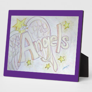 Placa Expositora Angels Inspiradora Palabra Pintura de poema Plaque
