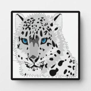 PLACA EXPOSITORA ANIMAL DE LEOPARTE DE NIEVE