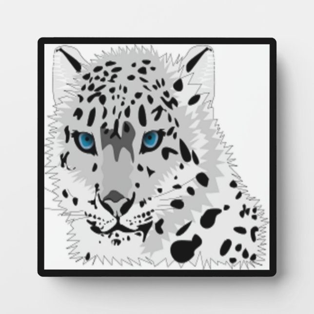 PLACA EXPOSITORA ANIMAL DE LEOPARTE DE NIEVE (Frente)