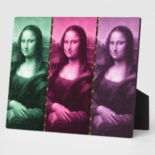 Placa Expositora Animal Mona Lisa Imprimir púrpura rosa verde