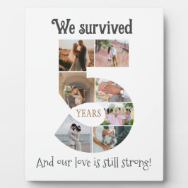 Placa Expositora Aniversario Boda de cinco años