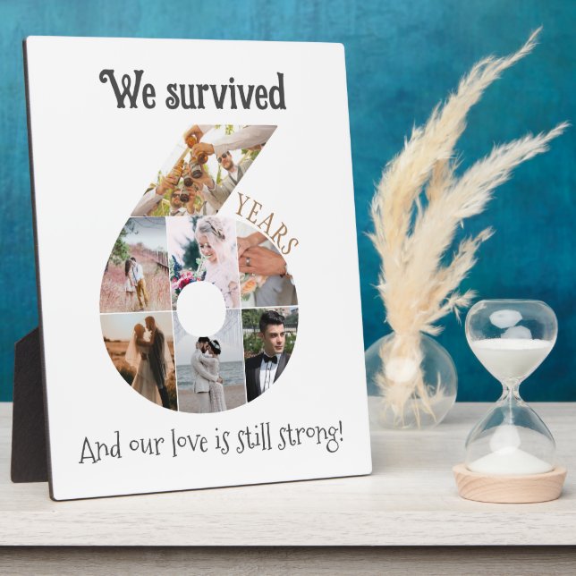 Placa Expositora Aniversario Boda de seis años (Lado)