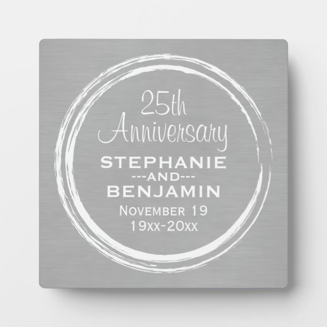 Placa Expositora Aniversario de Bodas 25 Personalizado (Frente)