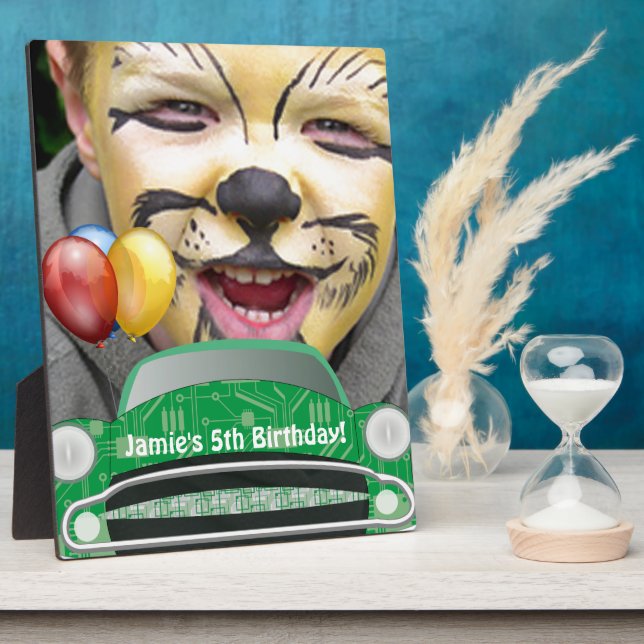 Placa Expositora Aniversario de Green Mean Retro Car Boy (Lado)