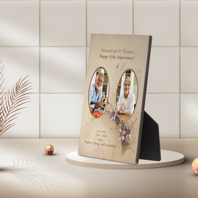 Placa Expositora Aniversario de la boda de la cosecha de doble foto (Subido por el creador)