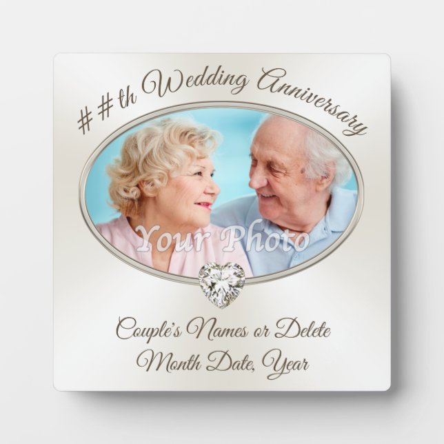 Placa Expositora Aniversario de la foto presente para amigos, cualq (Frente)