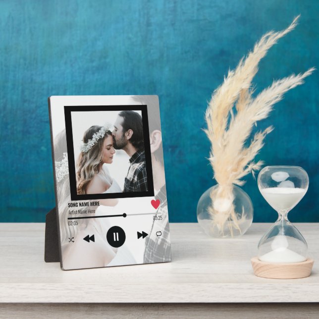 Placa Expositora Aniversario de la pareja canción favorita canción  (Lado)