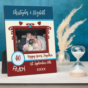 Placa Expositora Aniversario de Ruby 40 años añádanse nombres foto 