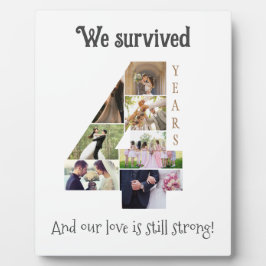 Placa Expositora Aniversario del Boda de cuatro años