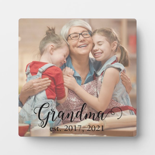 Placa Expositora Año de Establecimiento de la Abuela Foto con Letra (Frente)