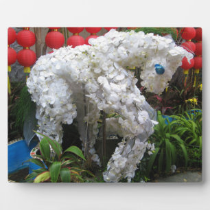Placa Expositora Año del caballo   春 節 馬... Topiario chino de flore