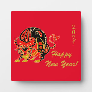 Placa Expositora Año Nuevo Chino, Año del Oxi