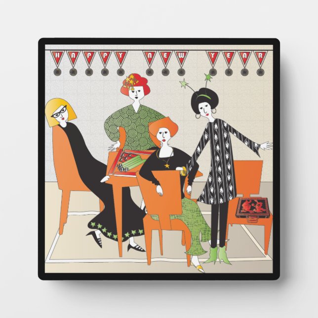 Placa Expositora Año Nuevo de Mah Jongg (Frente)