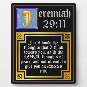 Placa Expositora Antiguo Testamento Jeremías 29:11 Cita bíblica