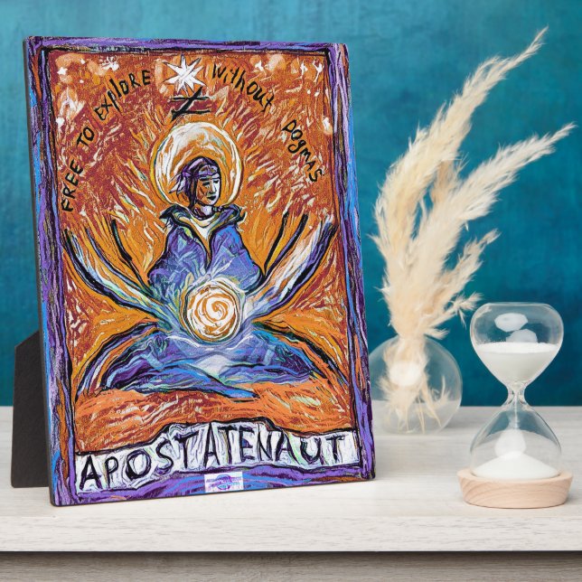 Placa Expositora Apostatenaut - explorar sin dogmas (Lado)