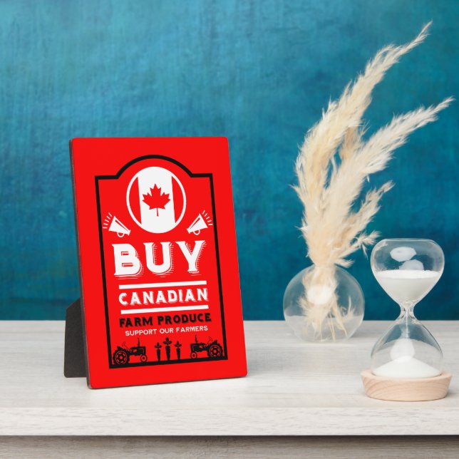 Placa Expositora Apoya a los agricultores canadienses (Lado)