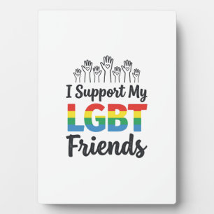 Placa Expositora Apoyo a mis amigos LGBT Vector Orgullo Arcoíris De