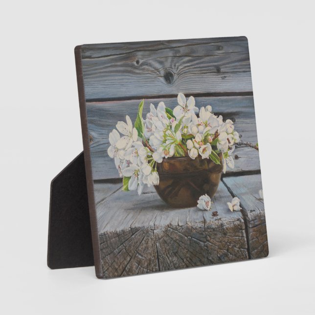 Placa Expositora Apple Blossom Still Life – Original Fine Art Print (Anverso)