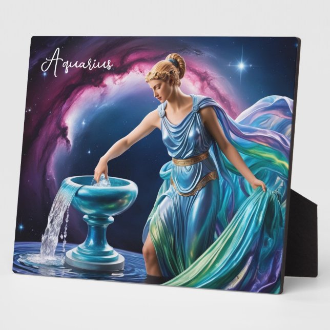 Placa Expositora Aquarius, la diosa del portador de agua 8x10 (Lado)