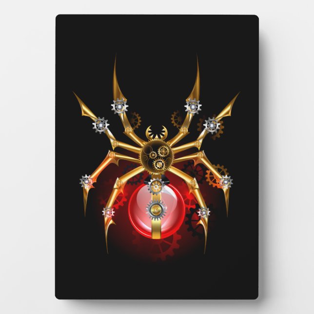 Placa Expositora Araña de vapor sobre negro (Frente)