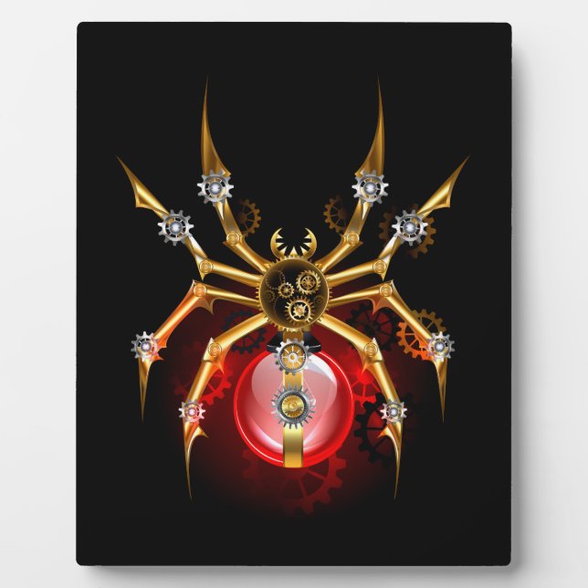 Placa Expositora Araña de vapor sobre negro (Frente)
