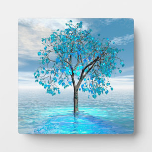 Placa Expositora Árbol Azul Cristalino