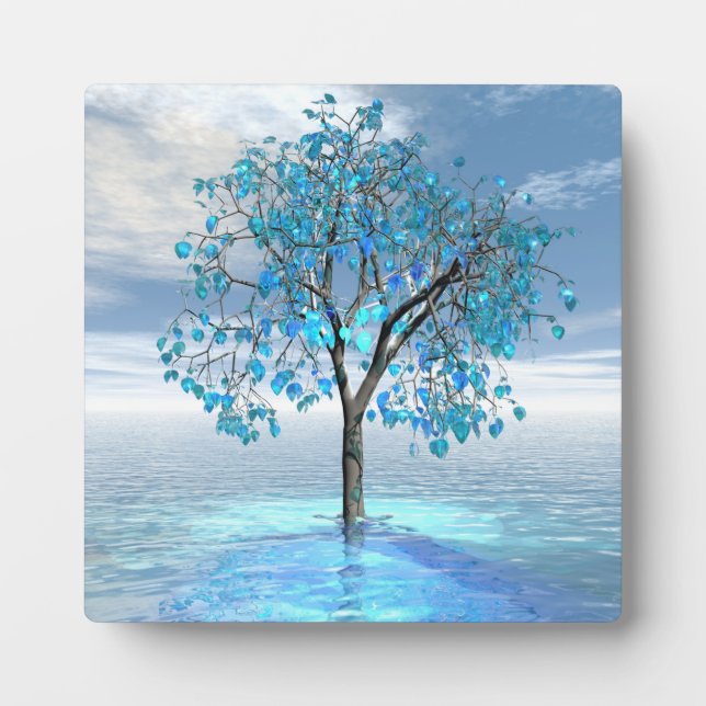 Placa Expositora Árbol Azul Cristalino (Frente)