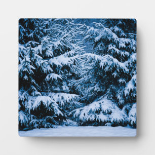 Placa Expositora Árbol de Navidad de los bosques de invierno