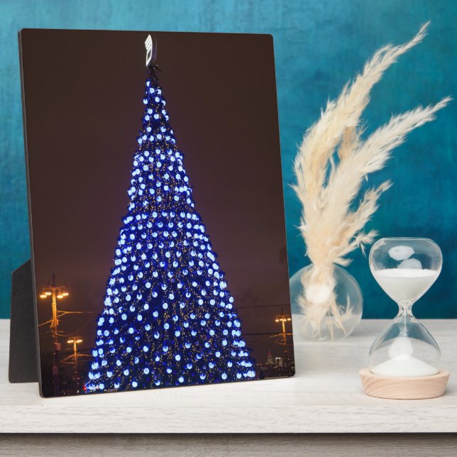 Placa Expositora Árbol de Navidad de luces azules (Lado)