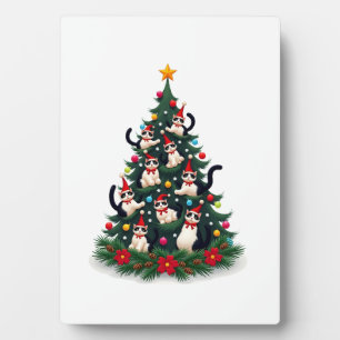Placa Expositora Árbol de Navidad Gato Esmoquin Luces de Gato Esmoq