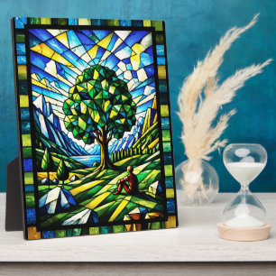 Placa Expositora Árbol de Serenidad en Vidrio Pintado