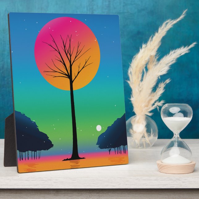 Placa Expositora Árbol vivo bajo un cielo cocoiris (Lado)