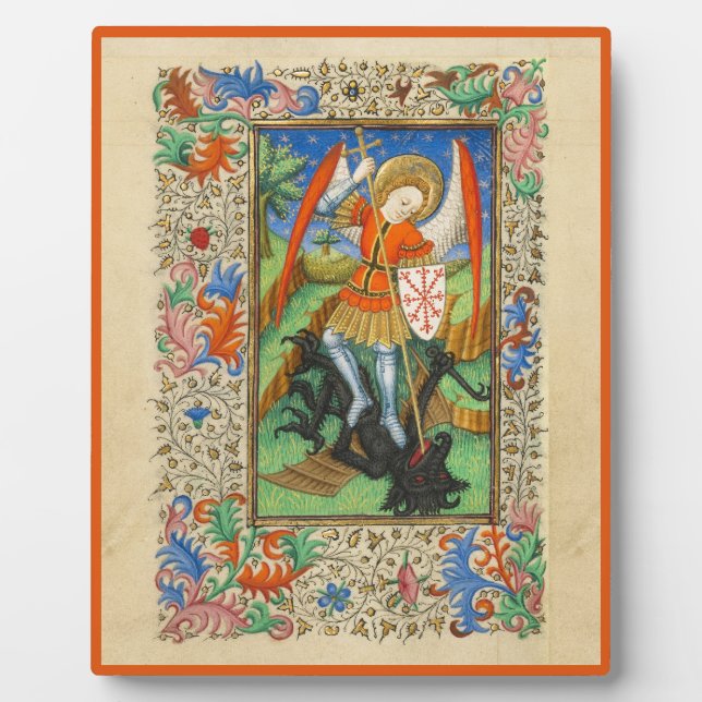 Placa Expositora Archangel Michael Medieval Art (Frente)