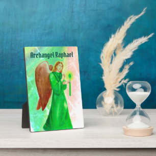 Placa Expositora Archangel Raphael Display Plaque con caballete