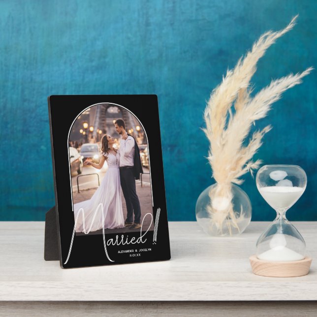 Placa Expositora Arco de boda Foto Negra (Lado)