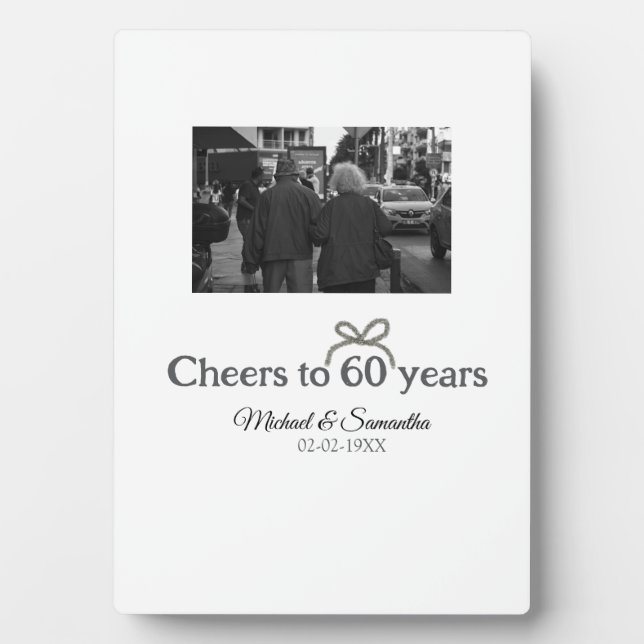 Placa Expositora Arco dorado celebra 60 años de aniversario de boda (Frente)