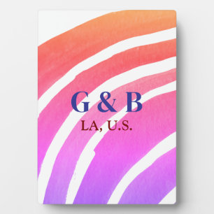 Placa Expositora Arcoiris amarillo rosa añaden nombre de pareja ciu