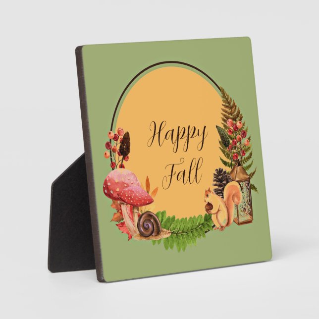 Placa Expositora Ardilla y naturaleza con texto personalizable  (Anverso)