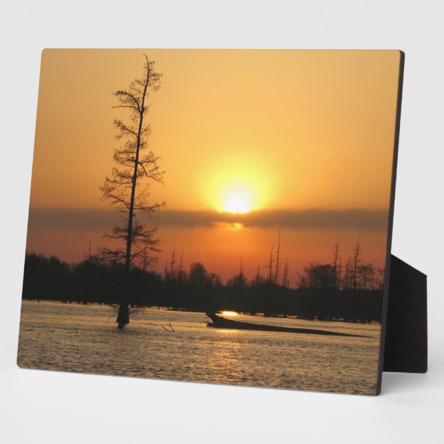 Placa Expositora Arkansas Sunrise on Millwood Lake Canvas Print (Lado)