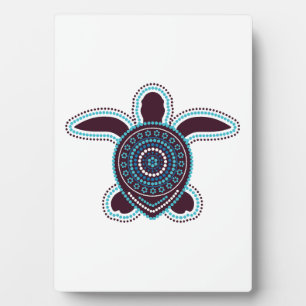 Placa Expositora Arte aborigen australiano Tortuga