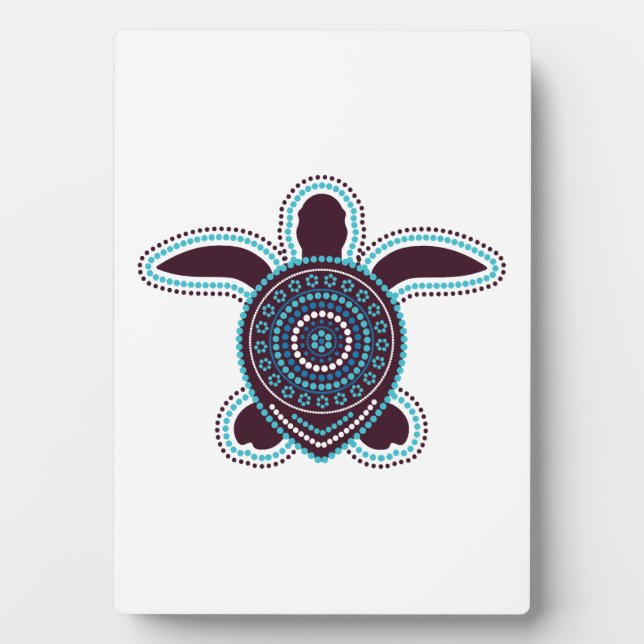 Placa Expositora Arte aborigen australiano Tortuga (Frente)