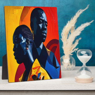 Placa Expositora Arte abstracto afrocéntrico moderno
