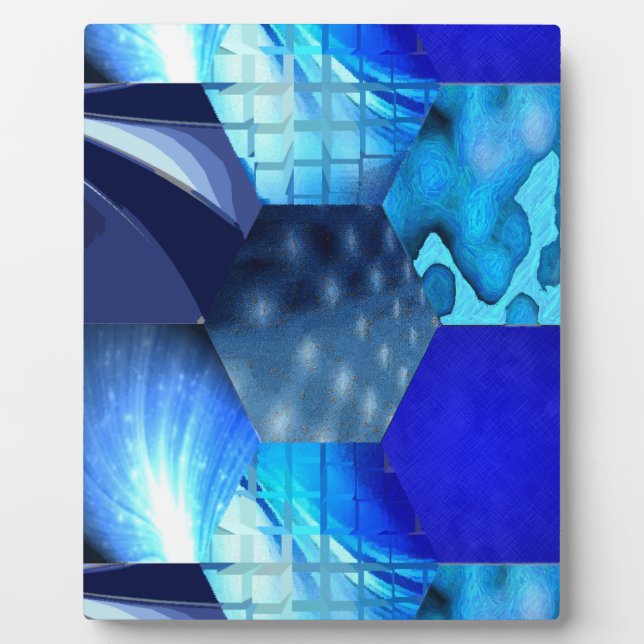 Placa Expositora Arte abstracto azul (Frente)