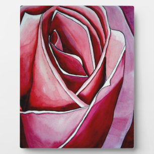 Placa Expositora Arte abstracto de acuarela de flor macro Rosa Rosa