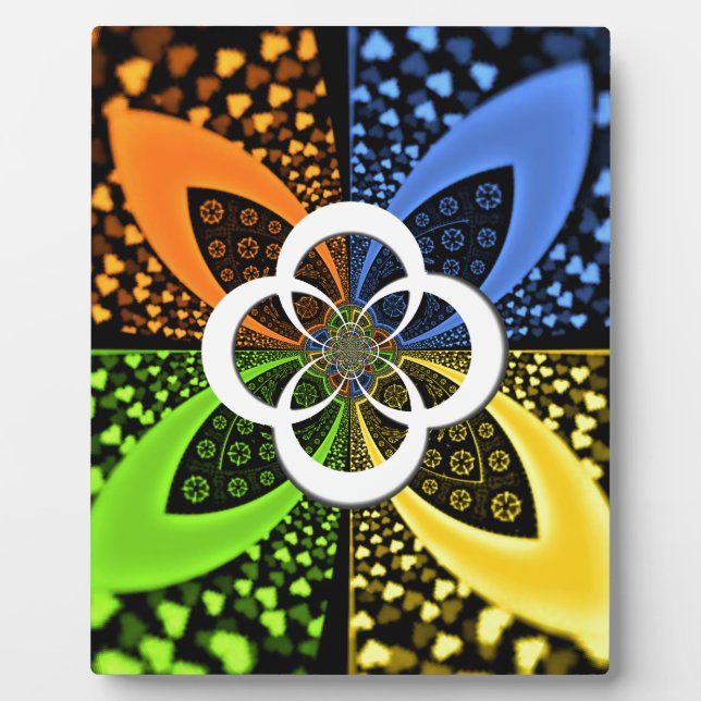 Placa Expositora Arte abstracto de puntos de polka sin mar en los c (Frente)